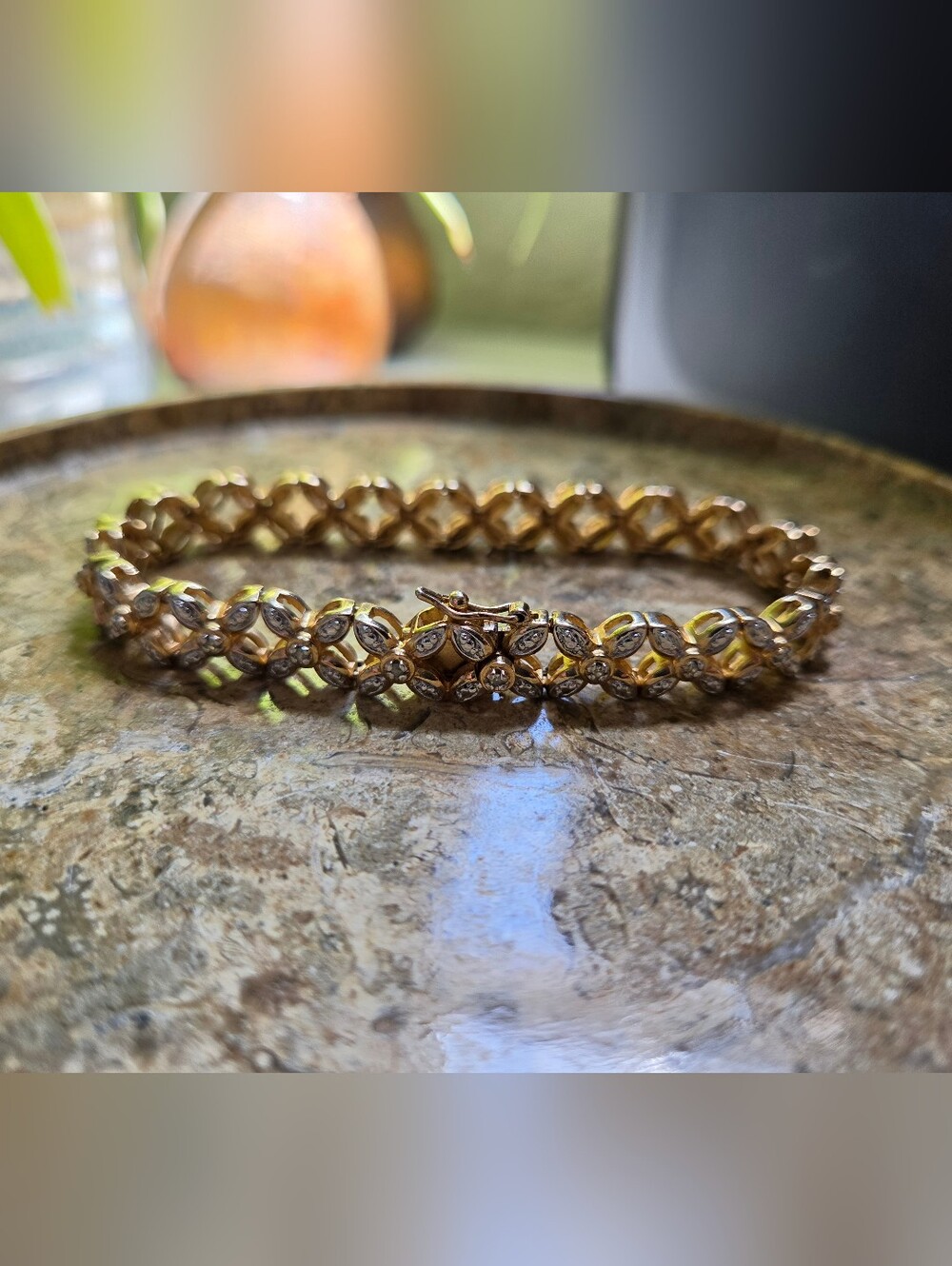Sterling Silver 925 Gold Plated Tennis Bracelet